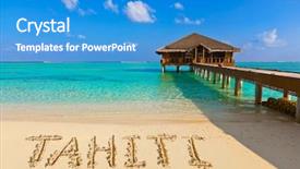  Presentation with goa beach - Cool new presentation with goa coastline - word tahiti on beach backdrop and a teal colored foreground
