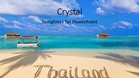  Presentation with goa beach - Theme enhanced with goa coastline - word thailand on beach background and a  colored foreground