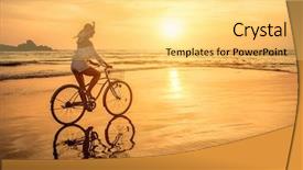  Presentation with sunny sky - Slide set featuring coastline and looking on beautifull background and a yellow colored foreground