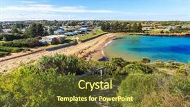  Presentation with floral australia - PPT theme having coastline and town of apollo background and a tawny brown colored foreground