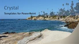  Presentation with laguna beach - Presentation design having coastline-at-laguna-beach-california background and a light blue colored foreground