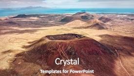  Presentation with beautiful nature - Slide deck featuring coastline at sunny day travel background and a tawny brown colored foreground