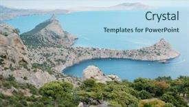  Presentation with black feminism - Cool new PPT theme with coastline in novyi svet crimea backdrop and a sky blue colored foreground