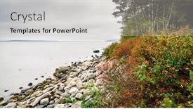  Presentation with maine - Cool new theme with coastline-of-maine-new-england backdrop and a light gray colored foreground