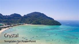  Presentation with drone - Presentation theme consisting of coastline of phi phi island background and a  colored foreground