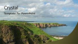  Presentation with scotland - Colorful PPT theme enhanced with coastline of scotland during bright summer day backdrop and a lemonade colored foreground