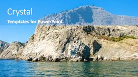  Presentation with sea port - Beautiful PPT layouts featuring coastline-port-city backdrop and a teal colored foreground