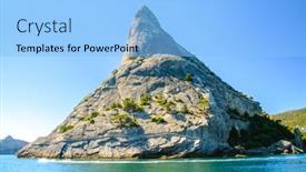  Presentation with sea port - PPT theme featuring coastline-port-city background and a light blue colored foreground