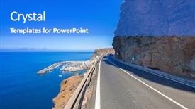  Presentation with road - Colorful slide set enhanced with coastline road on gran canaria backdrop and a cobalt blue colored foreground