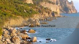  Presentation with pine trees - Slide deck with coastline-with-pine-trees-inzhir background and a gold colored foreground