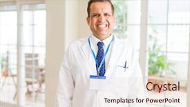  Presentation with medical index card - Beautiful theme featuring coat and id card badge backdrop and a lemonade colored foreground