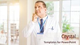  Presentation with medical index card - Audience pleasing PPT layouts consisting of coat and id card badge backdrop and a lemonade colored foreground