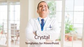  Presentation with medical index card - Audience pleasing slide set consisting of coat and id card badge backdrop and a lemonade colored foreground