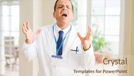  Presentation with medical concept - PPT layouts consisting of coat and id card badge background and a lemonade colored foreground