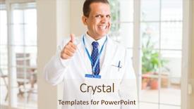  Presentation with medical index card - Theme with coat and id card badge background and a lemonade colored foreground