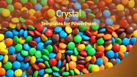  Presentation with colorful - Presentation theme having coat many colors - colorful candies as background background and a  colored foreground