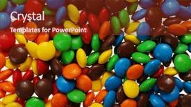  Presentation with colorful - Beautiful slide set featuring coat many colors - colorful candies as background backdrop and a  colored foreground