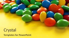  Presentation with color - Cool new PPT layouts with coat many colors - colorful candies on color background backdrop and a  colored foreground