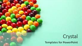  Presentation with colorful impressionist style artistic color - Beautiful theme featuring coat many colors - colorful candies on color background backdrop and a  colored foreground