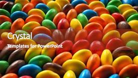  Presentation with colorful - Slide set consisting of coat many colors - delicious colorful candies as background background and a  colored foreground