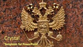  Presentation with russia - Theme enhanced with crown scepter - coat-of-arms russia background and a tawny brown colored foreground