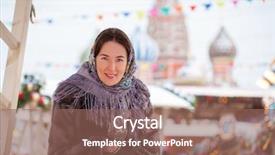  Presentation with mink whale - Cool new slide deck with coat on a red square backdrop and a violet colored foreground