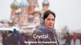  Presentation with square - PPT theme enhanced with coat on a red square background and a dark gray colored foreground