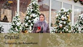  Presentation with mink whale - Audience pleasing slide set consisting of coat on a red square backdrop and a coral colored foreground