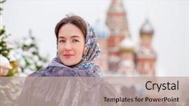  Presentation with mink whale - Presentation design enhanced with coat on a red square background and a mint green colored foreground