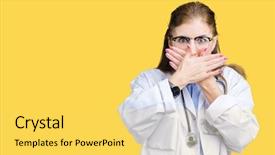  Presentation with renal cancer kidney medical concept - Beautiful slide deck featuring coat over isolated background shock backdrop and a  colored foreground