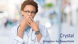  Presentation with doctor african - Amazing presentation design having coat over isolated background shock backdrop and a sky blue colored foreground