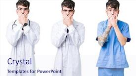  Presentation with collage medical - Theme having coat over isolated background shock background and a  colored foreground