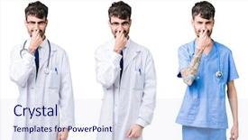  Presentation with collage medical - Amazing presentation theme having coat over isolated background smell backdrop and a sky blue colored foreground