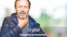  Presentation with sore throat - Presentation featuring coat touching painful neck sore background and a ocean colored foreground