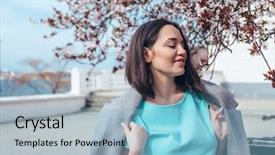  Presentation with plus size fashion model - Presentation theme consisting of xxl - beauitful plus size model wearing background and a light blue colored foreground