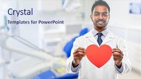  Presentation with dental office - Cool new presentation theme with coat with red heart shape backdrop and a sky blue colored foreground