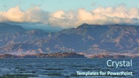  Presentation with central america - Colorful PPT theme enhanced with coatepeque-lake-view-santa-ana backdrop and a ocean colored foreground