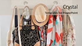 Presentation with modern - Colorful presentation theme enhanced with coats - close up of coat rack backdrop and a soft green colored foreground