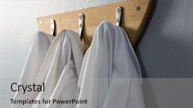  Presentation with laboratory bacteri - Beautiful PPT theme featuring coats - close-up of laboratory coat hanging backdrop and a light gray colored foreground