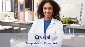  Presentation with lab coat - Audience pleasing PPT theme consisting of coats - female teacher in lab coat backdrop and a lemonade colored foreground