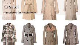  Presentation with coats - PPT theme having female winter woolen coats isolated background and a lemonade colored foreground
