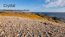  Presentation with rolling stones - Presentation having cobble deposit from the recent background and a light blue colored foreground