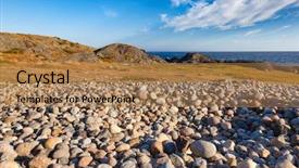  Presentation with rolling stones - PPT theme featuring cobble deposit from the recent background and a coral colored foreground