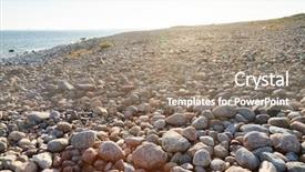  Presentation with rolling stones - Presentation theme enhanced with cobble deposit from the recent background and a gray colored foreground