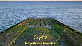  Presentation with sea sun - Beautiful slides featuring cobbled-boat-slipway-leading backdrop and a tawny brown colored foreground