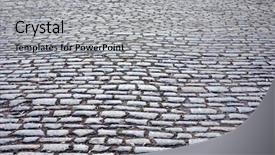  Presentation with road - Beautiful presentation theme featuring cobbled road as background backdrop and a light gray colored foreground