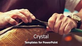  Presentation with craftsman - Theme enhanced with cobbler-craftsman-fixing-leather-boot background and a tawny brown colored foreground