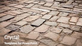  Presentation with pavement - PPT layouts having cobblestone pavement background background and a coral colored foreground