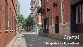  Presentation with philadelphia - Amazing PPT theme having cobblestone-street-in-downtown-philadelphia backdrop and a gray colored foreground