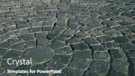  Presentation with city street - PPT theme consisting of cobblestone-street-the-texture background and a dark gray colored foreground